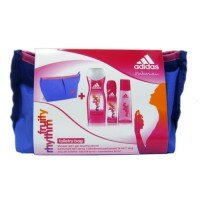Adidas Fruity Rhythm Women ZESTAW UPOMINKOWY - woda toaletowa 50ml spray + żel pod prysznic 250ml + dezodorant 75ml spray + kosmetyczka