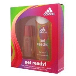 Adidas Get Ready for Her ZESTAW UPOMINKOWY - woda toaletowa 30ml spray + żel pod prysznic 250ml